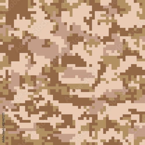 Fototapeta Naklejka Na Ścianę i Meble -  Seamless Digital Desert Camouflage pattern vector