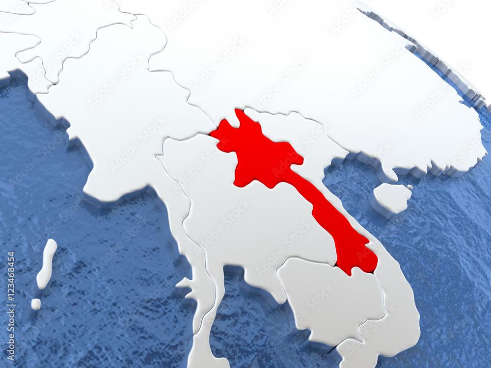 Fototapeta premium Laos on globe