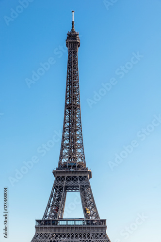 Detail of Eiffel tower on a sunny day