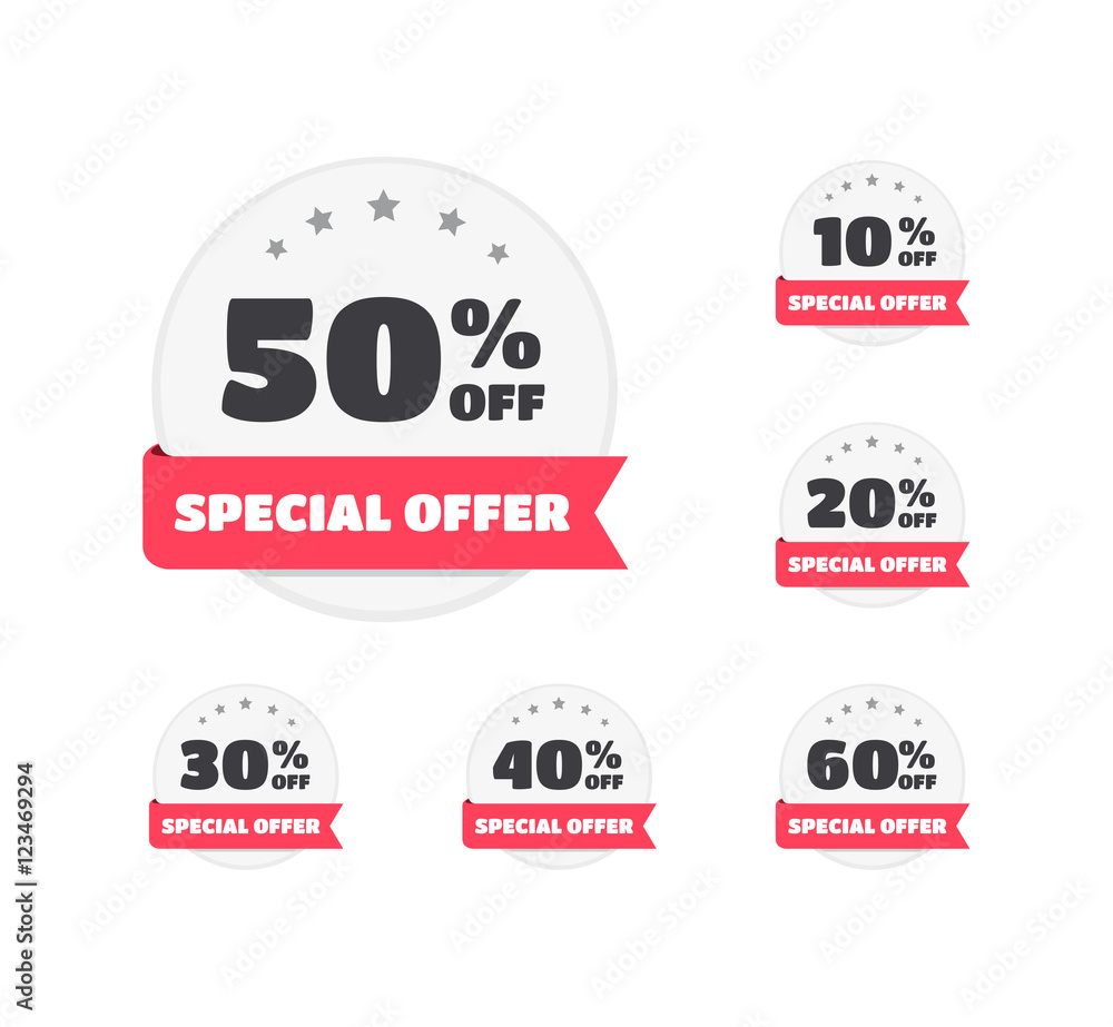 Fototapeta premium Special Offer % Off Labels