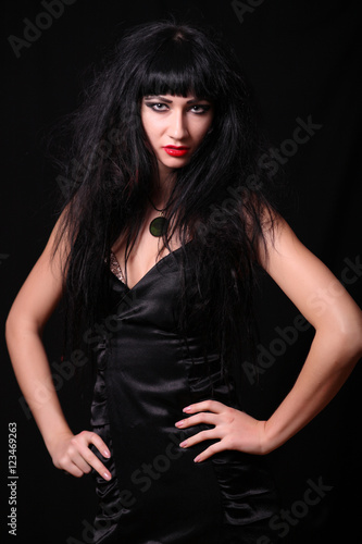 The woman in the image of witches for Halloween