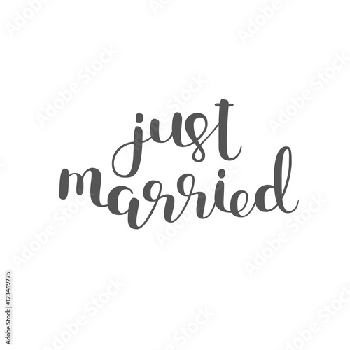 Just married. Brush lettering.