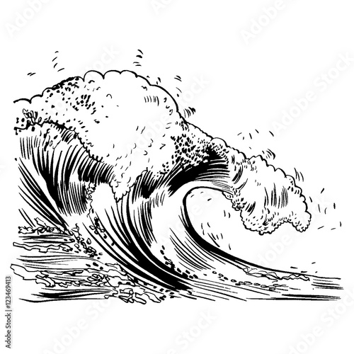Vector Illustration of handdrawn handpicked waves