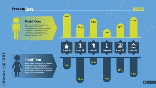 Men and Women Bar Chart Slide Template
