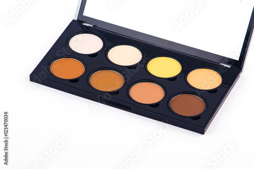 Makeup Palette / Makeup and Cosmetics /Makeup Palette and tools on a white background
