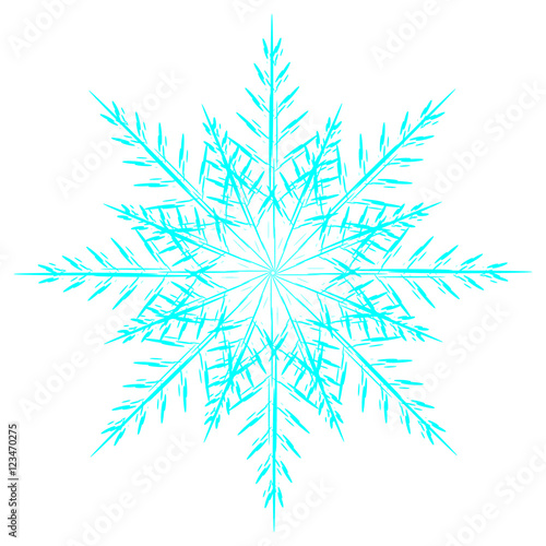 Blue snowflake on a white background. Element for winter pattern © AllSaintsDay