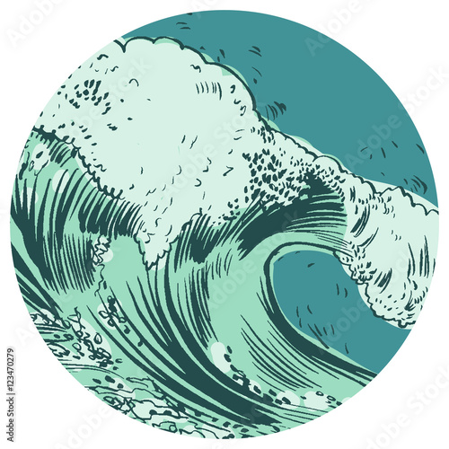 Vector Illustration of handdrawn handpicked waves