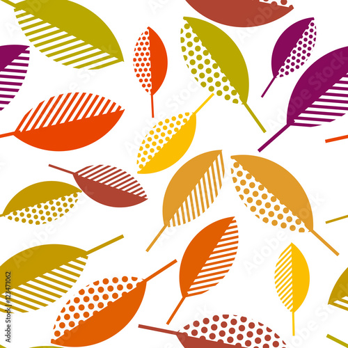 autumn leaves vector illustration abstract. seamless pattern wit