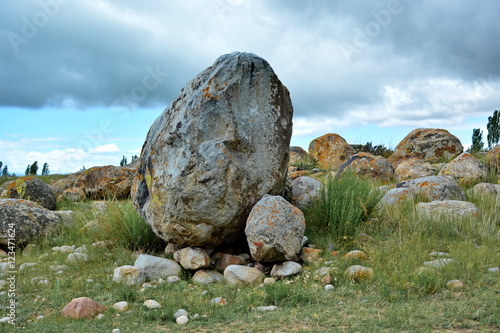 Большой камень на каменном поле