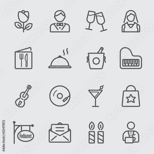 Dinner restaurant line icon