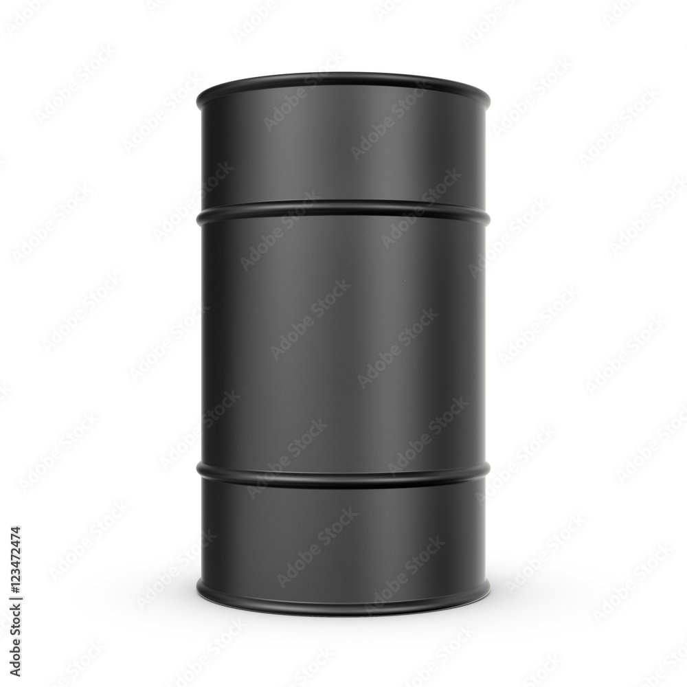 Rendering of black barrel, isolated on a white background Rendering of black barrel, isolated on a white background