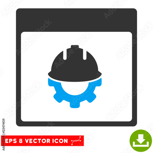 Development Calendar Page icon. Vector EPS illustration style is flat iconic bicolor symbol, blue and gray colors.