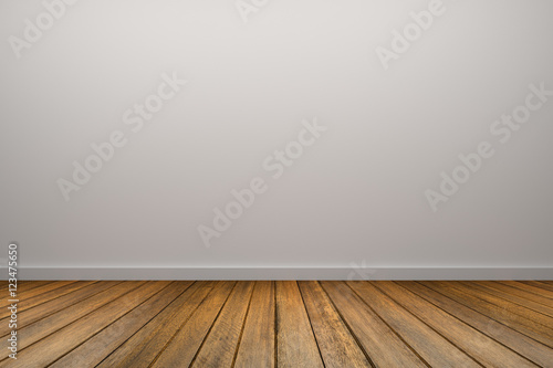 3D Rendering : illustration of Background empty room. With space for your text and picture. 3d render blank trade show booth for designers.white wall and wooden floor