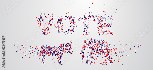 Elections in the United States. A donkey and an elephant face to face are composed of stars. Vector illustration