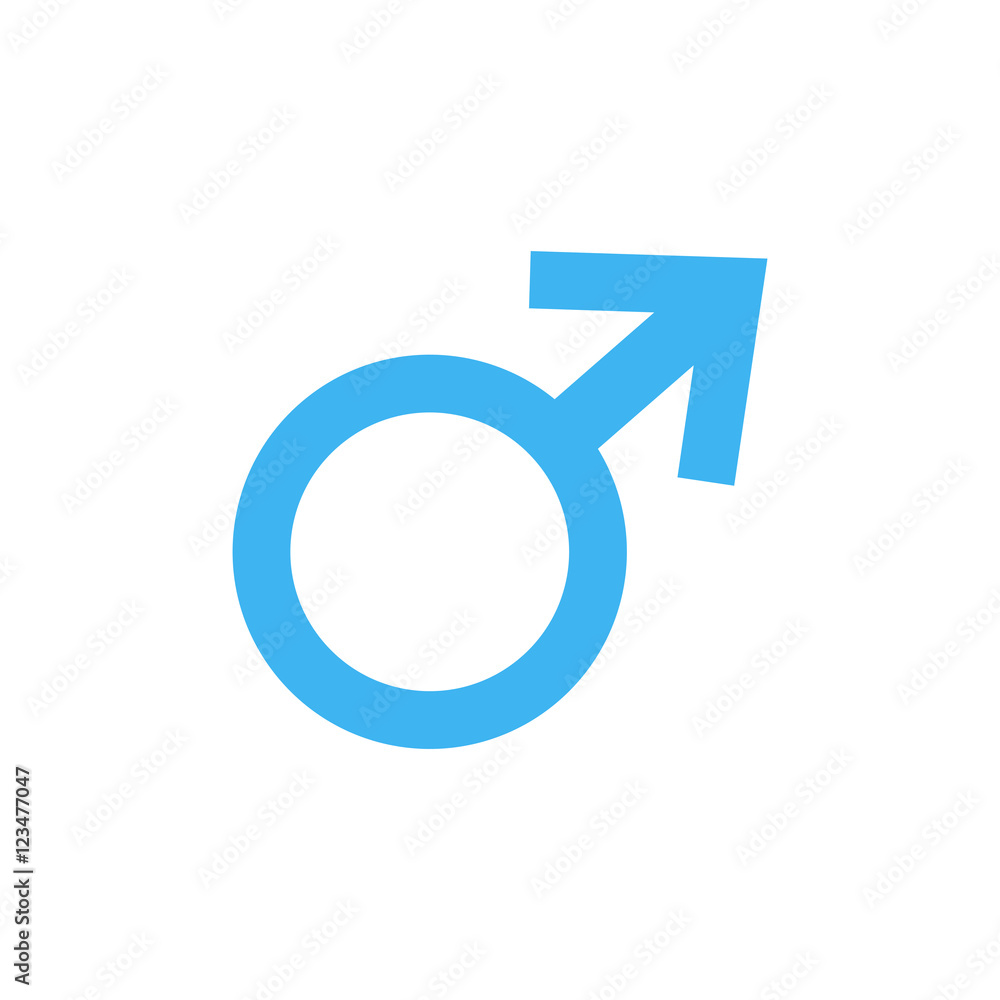 Male symbol icon, isolated, white background Male symbol icon, isolated, white background