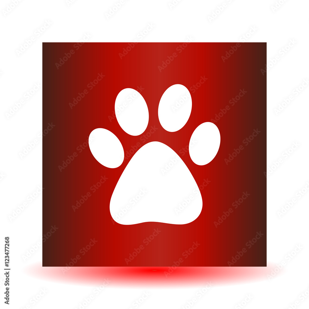Vector icon footprint of an animal.