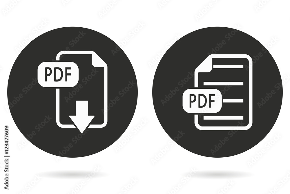 PDF - vector icon. PDF - vector icon.