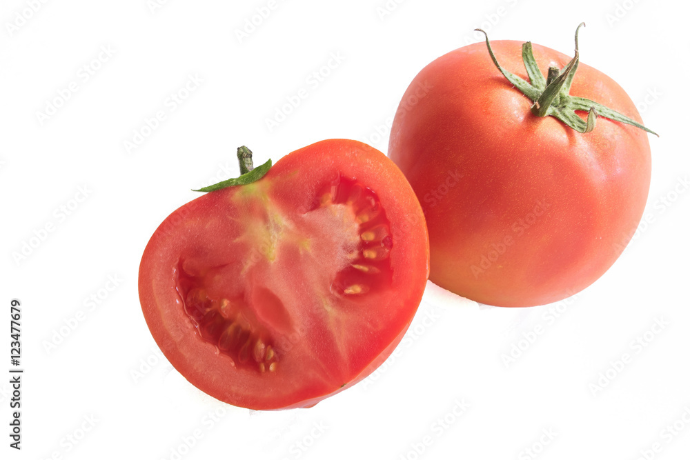 Fresh red tomato on white background with clipping path Fresh red tomato on white background with clipping path
