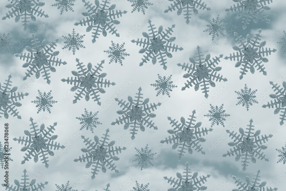Blue Snowflake Pattern Repeat Background