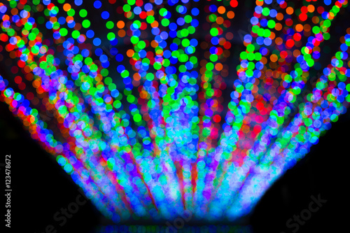 blur bokeh colorful RGB on black for background photo