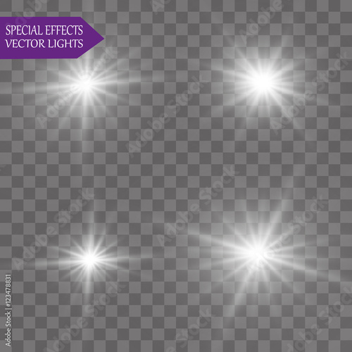 Glow light effect. sun Star burst with sparkles. Vector illustration