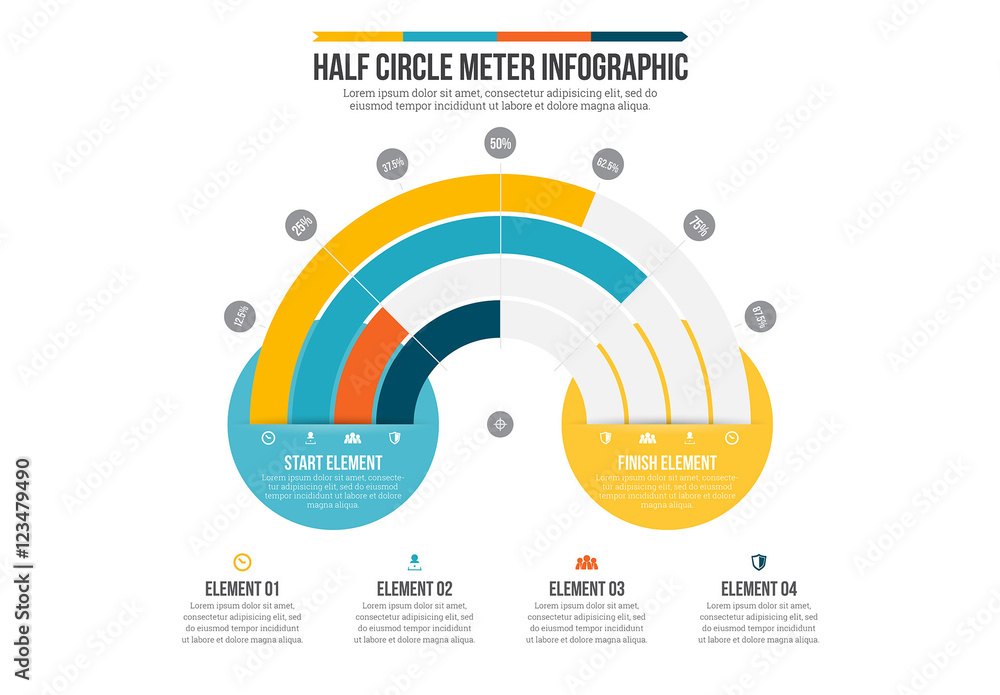Circular Bar Graph Infographic Stock Template | Adobe Stock