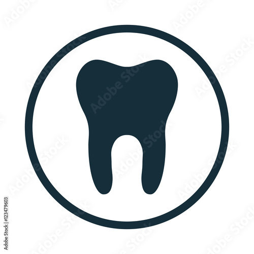 tooth icon in circle on white background