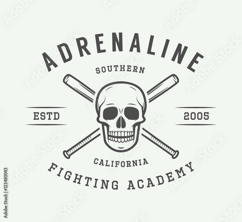 Vintage mixed martial arts logo, badge or emblems.