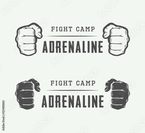 Vintage mixed martial arts logo, badge or emblems.