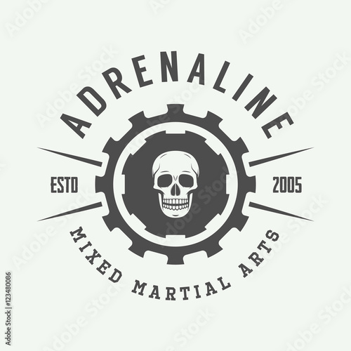 Vintage mixed martial arts logo, badge or emblems. 
