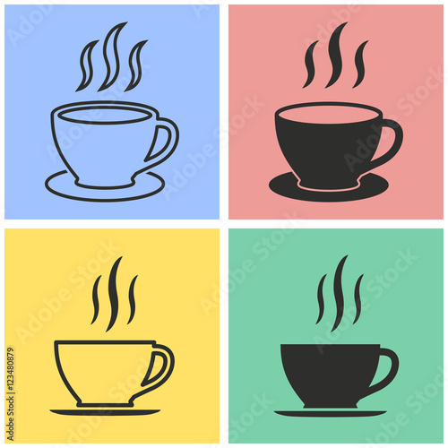 Coffee cup icon set.