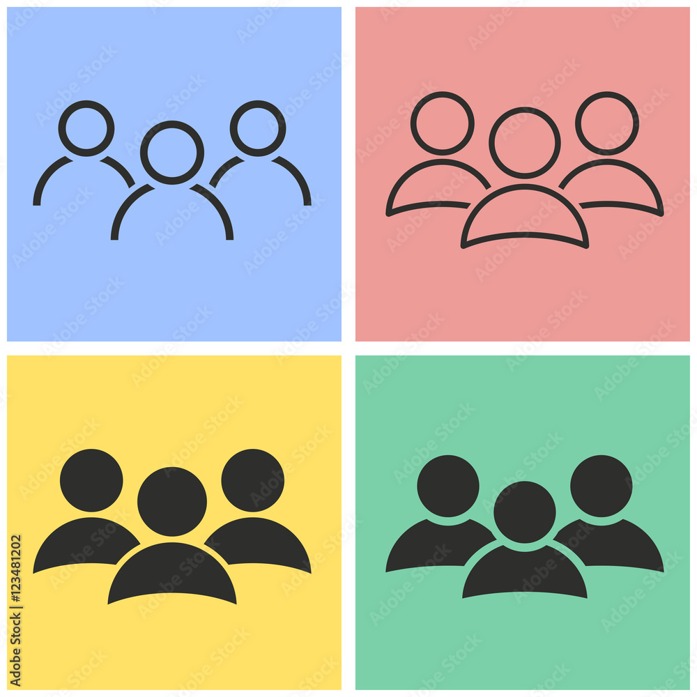 People icon set. People icon set.