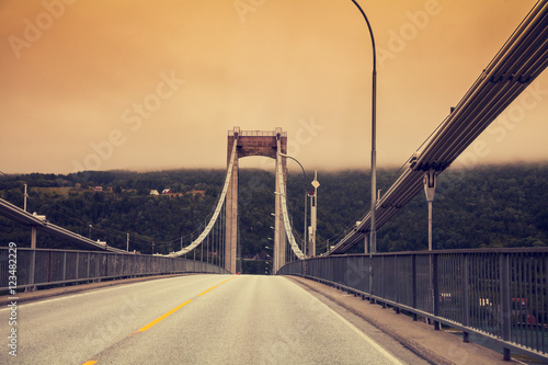 Fototapeta Naklejka Na Ścianę i Meble -  Road bridge at sunset