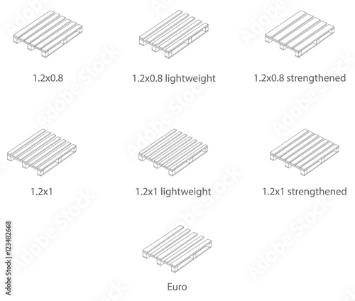 Pallets of various sizes in the linear design.