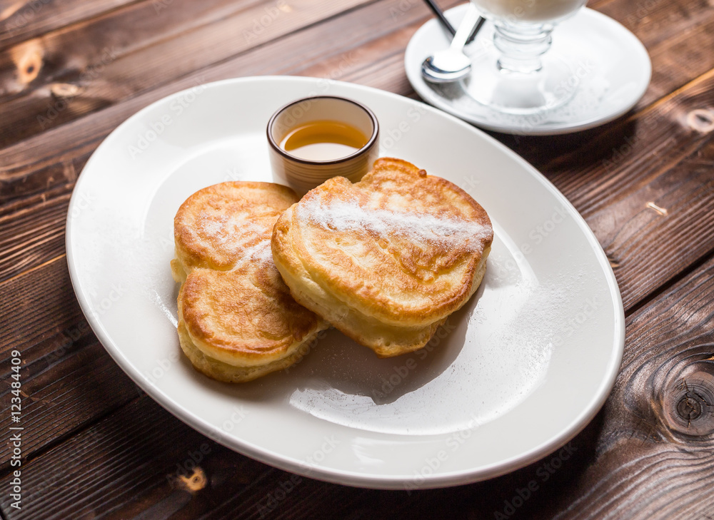 Fried fritters on plate