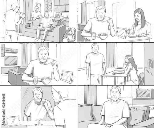 Storyboards couple homelife