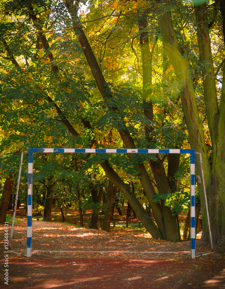 Outdoor football or handball playground Outdoor football or handball playground