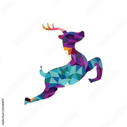 deer colorful mosaic pattern