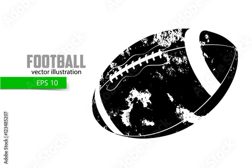 silhouette of a football ball. Background and text on a separate layer, color can be changed in one click.