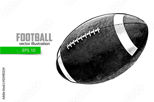 silhouette of a football ball. Background and text on a separate layer, color can be changed in one click.