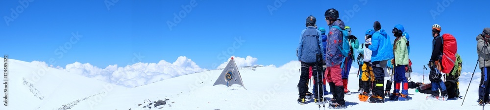 Hikers on a mountain top Hikers on a mountain top