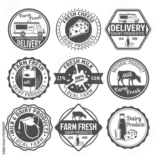Milk Black White Emblems 