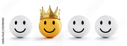 Obraz na płótnie Gelber Smiley mit Krone 4