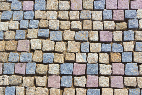 Colorfull stones in pavement