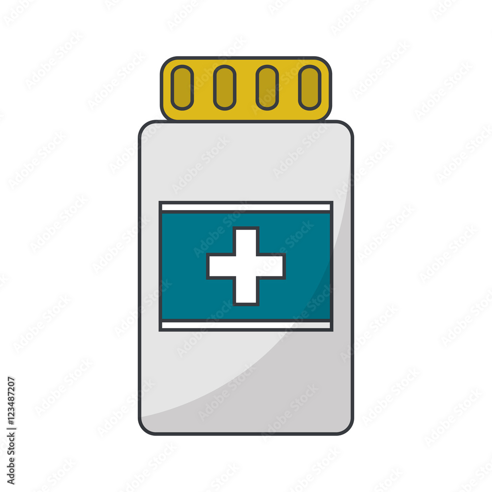 Obraz premium Medicine jar icon. Medical health care and hospital theme. Isolated design. Vector illustration
