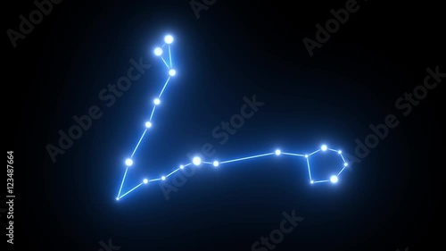 Wallpaper Mural Zodiac Pisces Star Constellation Forming in Glowing Light Torontodigital.ca