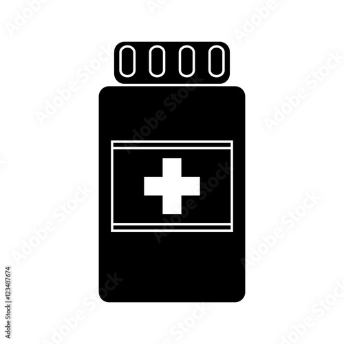 Medicine jar icon. Medical health care and hospital theme. Isolated design. Vector illustration