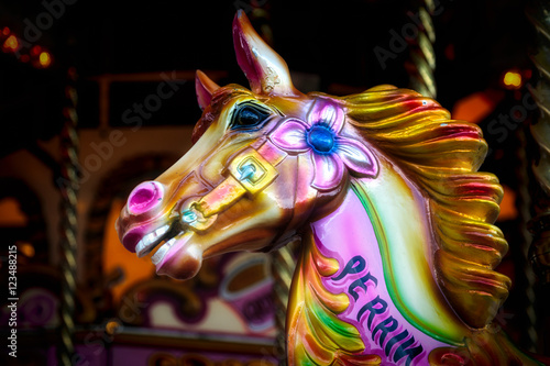 Close-up of a Horse on a Funfair Carousel Ride