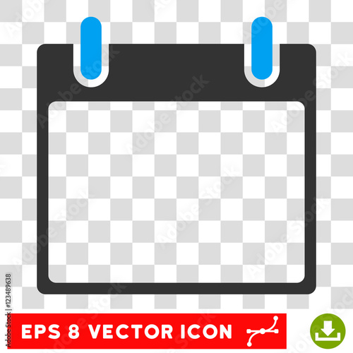 Vector Empty Calendar Leaf EPS vector pictogram. Illustration style is flat iconic bicolor blue and gray symbol on a transparent background.