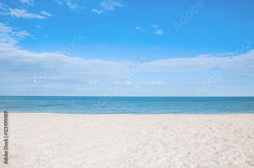 Empty sea and beach background with copy space